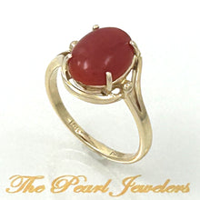 Load image into Gallery viewer, 3201063-Real-14K-Gold-Beautiful-Unique-Genuine-Natural-Red-Coral-Ornate-Ring