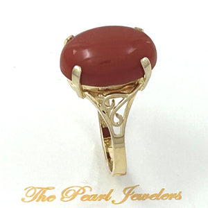 3201172-Genuine-Natural-Red-Coral-14K-Solid-Yellow-Gold-Ring