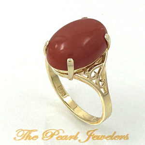 3201172-Genuine-Natural-Red-Coral-14K-Solid-Yellow-Gold-Ring