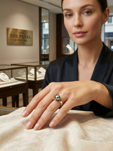 Load image into Gallery viewer, Peacock Green Tahitian Pearl 14K Yellow Gold Solitaire Ring