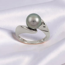 Load image into Gallery viewer, Silver Tone Tahitian Pearl 14K White Gold Ring