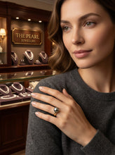 Load image into Gallery viewer, Natural Black-Grey Tahitian Pearl Ring 14K Yellow Gold