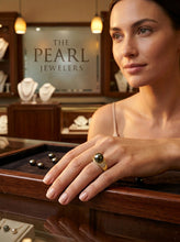 Load image into Gallery viewer, Black Tahitian Pearl Ring 14K Yellow Gold Diamond Cocktail Ring