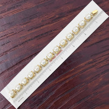 Load image into Gallery viewer, 14k Solid Yellow Gold Stationary 9mm White Cultured Pearl Bracelet