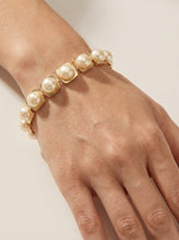 Load image into Gallery viewer, 14k Solid Yellow Gold Stationary 9mm Pink Cultured Pearl Bracelet
