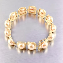 Load image into Gallery viewer, 14k Solid Yellow Gold Stationary 9mm Pink Cultured Pearl Bracelet