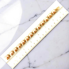 Load image into Gallery viewer, 14k Solid Yellow Gold Stationary 9mm Pink Cultured Pearl Bracelet
