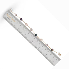 Load image into Gallery viewer, 14k Yellow Gold Twist Tube Multi-Color Pearl Bracelet