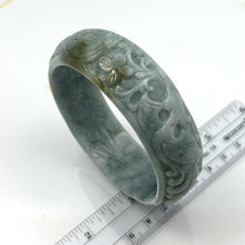 Load image into Gallery viewer, 4700071-Jadeite-Hand-Carving-Dragon-Phoenix-On-This-Solid-Bangle