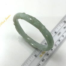Load image into Gallery viewer, 4700073-Jadeite-Hand-Carving-Dragon-Lepus-On-This-Solid-Bangle