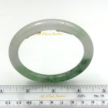 Load image into Gallery viewer, 4700093-Natural-White-Green-Jadeite-Hand-Carved-Round-Solid-Bangle