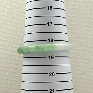 A Grade Green Jadeite Hand-Carved Bangle – 11mm Width