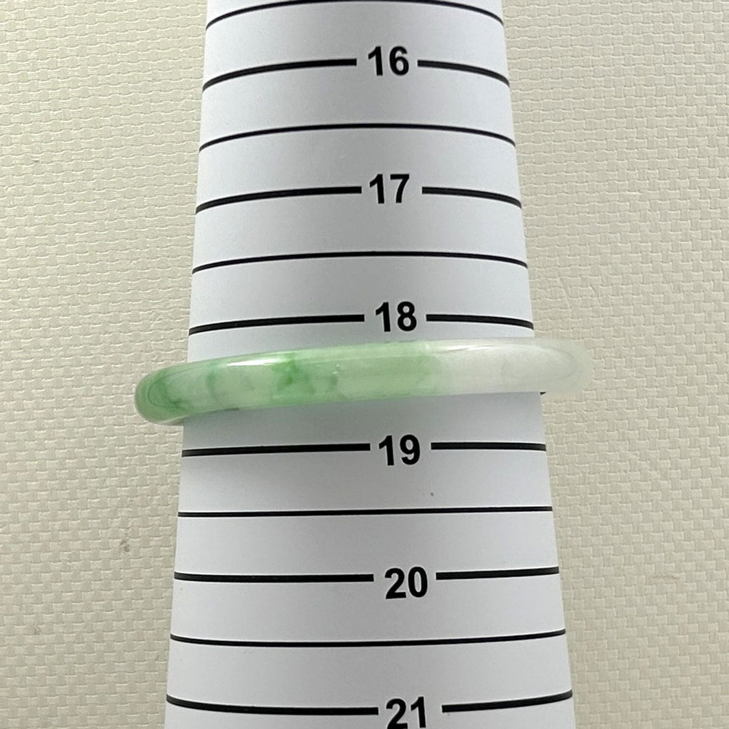 A Grade Green Jadeite Hand-Carved Bangle – 11mm Width