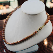 Load image into Gallery viewer, 6.5-7.5mm Chocolate Pearl Lobster Clasp Necklace