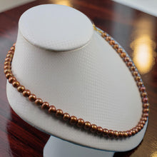 Load image into Gallery viewer, 6.5-7.5mm Chocolate Pearl Lobster Clasp Necklace