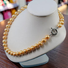 Load image into Gallery viewer, Golden Freshwater Cultured Pearl Hand-Knotted Necklace with Jumbo Spring Ring Clasp