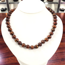 Load image into Gallery viewer, Chocolate Freshwater Cultured Pearl Necklace with 14K Yellow Gold Clasp