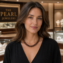 Load image into Gallery viewer, Chocolate Freshwater Cultured Pearl Necklace with 14K Yellow Gold Clasp