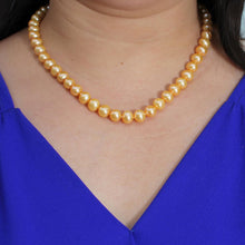 Load image into Gallery viewer, Golden Freshwater Cultured Pearl Necklace with Magnet Clasp
