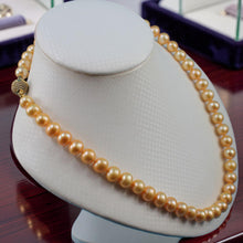 Load image into Gallery viewer, Golden Freshwater Cultured Pearl Necklace with Magnet Clasp