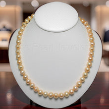 Load image into Gallery viewer, Golden Freshwater Cultured Pearl Necklace with Gold-Filled Clasp (17”)