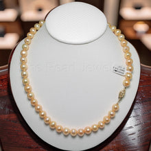 Load image into Gallery viewer, Golden Freshwater Cultured Pearl Necklace with Gold-Filled Clasp (17”)