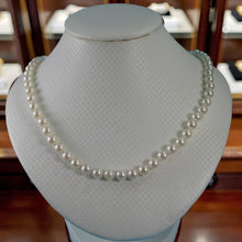 Load image into Gallery viewer, White Akoya Cultured Pearl Hand-Knotted Necklace with 925 Silver Clasp