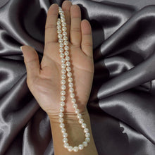 Load image into Gallery viewer, White Akoya Cultured Pearl Hand-Knotted Necklace with 925 Silver Clasp