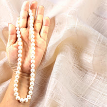 Load image into Gallery viewer, 14K Yellow Gold Clasp White Freshwater Pearl Hand-Knotted Necklace