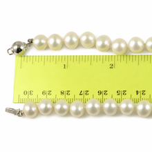 Load image into Gallery viewer, White Freshwater Pearl Hand-Knotted Necklace with 925 Silver Clasp