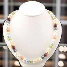 Load image into Gallery viewer, Multicolor Freshwater Pearl Strand Necklace with Alloy Gold-Plated Clasp