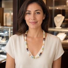 Load image into Gallery viewer, Multicolor Freshwater Pearl Strand Necklace with Alloy Gold-Plated Clasp