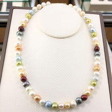 Load image into Gallery viewer, Multicolor Freshwater Pearl Strand Necklace with Alloy Gold-Plated Clasp