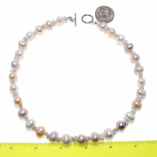 Load image into Gallery viewer, Keshi &amp; Multicolor Freshwater Pearl Necklace with 925 Silver Toggle Clasp