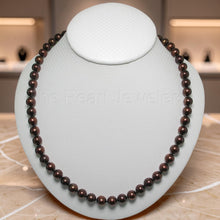 Load image into Gallery viewer, Chocolate Freshwater Cultured Pearl Hand-Knotted Necklace with Gold-Filled Clasp