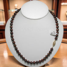 Load image into Gallery viewer, Chocolate Freshwater Cultured Pearl Hand-Knotted Necklace with Gold-Filled Clasp