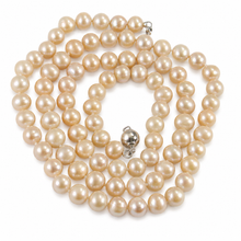 Load image into Gallery viewer, Natural Pink Freshwater Pearl Hand-Knotted Necklace with 925 Silver Clasp (28")