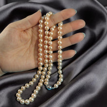 Load image into Gallery viewer, Natural Pink Freshwater Pearl Hand-Knotted Necklace with 925 Silver Clasp (28")
