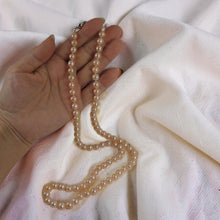 Load image into Gallery viewer, Natural Pink Freshwater Pearl Hand-Knotted Necklace with 925 Silver Clasp (28")