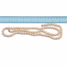 Load image into Gallery viewer, Natural Pink Freshwater Pearl Hand-Knotted Necklace with 925 Silver Clasp (28")