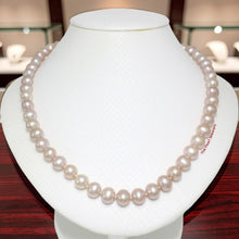 Load image into Gallery viewer, Natural Pink Pearl Hand-Knotted Necklace with 925 Silver Clasp (17.5")