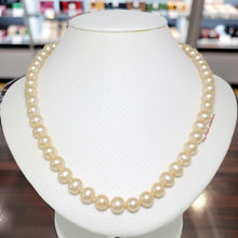 Load image into Gallery viewer, Peach Cultured Pearl Hand-Knotted Necklace with 925 Silver Clasp (17.5")