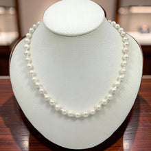 Load image into Gallery viewer, White Akoya Cultured Pearl Necklace with Alloy Trigger Clasp