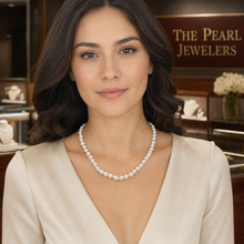 Load image into Gallery viewer, White Akoya Cultured Pearl Necklace with Alloy Trigger Clasp