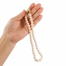 Load image into Gallery viewer, 14K Yellow Gold Clasp White Cultured Pearl Hand-Knotted Necklace