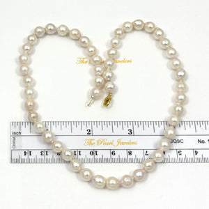 600726G26-WHITE GENUINE QUALITY CHINESE AKOYA CULTURED PEARL NECKLACE