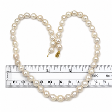 Load image into Gallery viewer, White Akoya Cultured Pearl Necklace with Gold-Plated Alloy Clasp