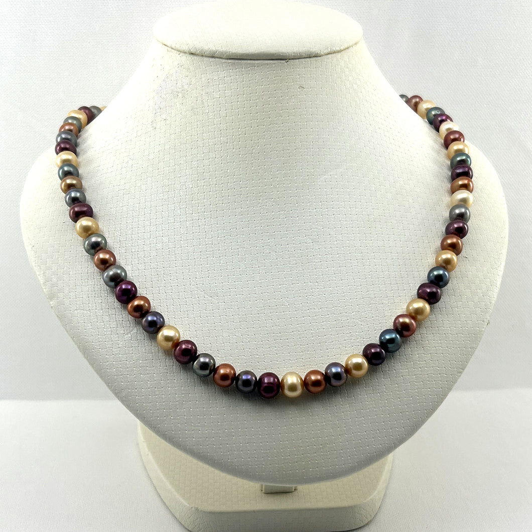 600773S33 MULTICOLOR REAL FRESHWATER PEARL NECKLACE