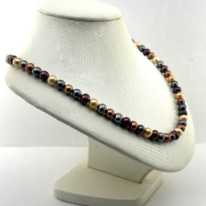 600773S33 MULTICOLOR REAL FRESHWATER PEARL NECKLACE