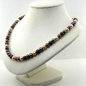 600773S33 MULTICOLOR REAL FRESHWATER PEARL NECKLACE